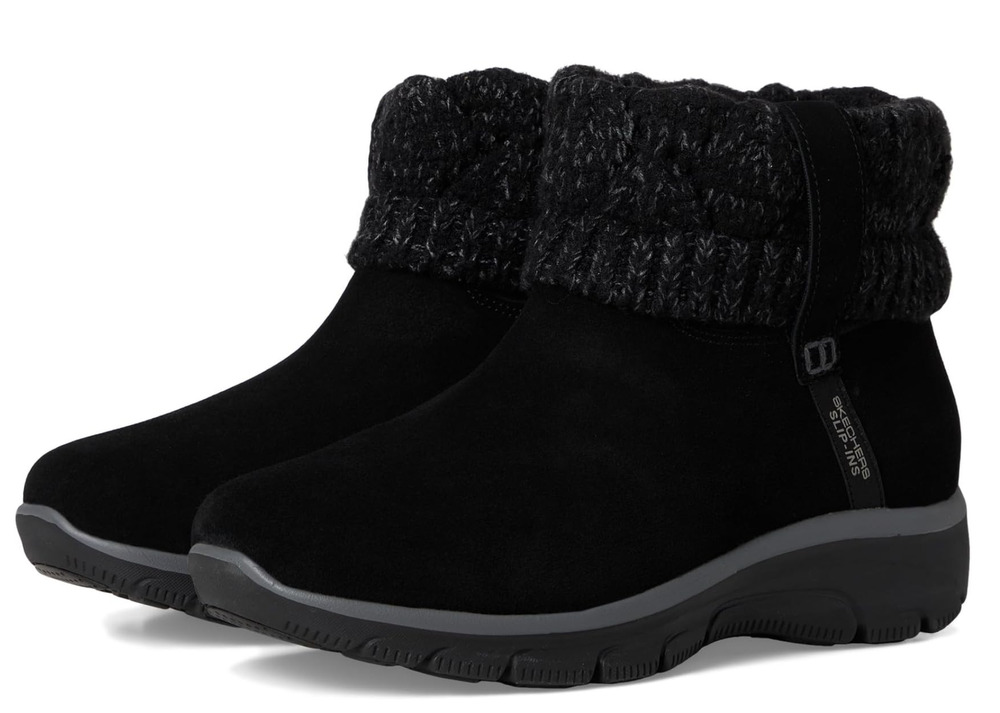 Skechers Womens Slip-ins Boots Womens 5.5 Black Easy Going Cozy Weather 2 NIB